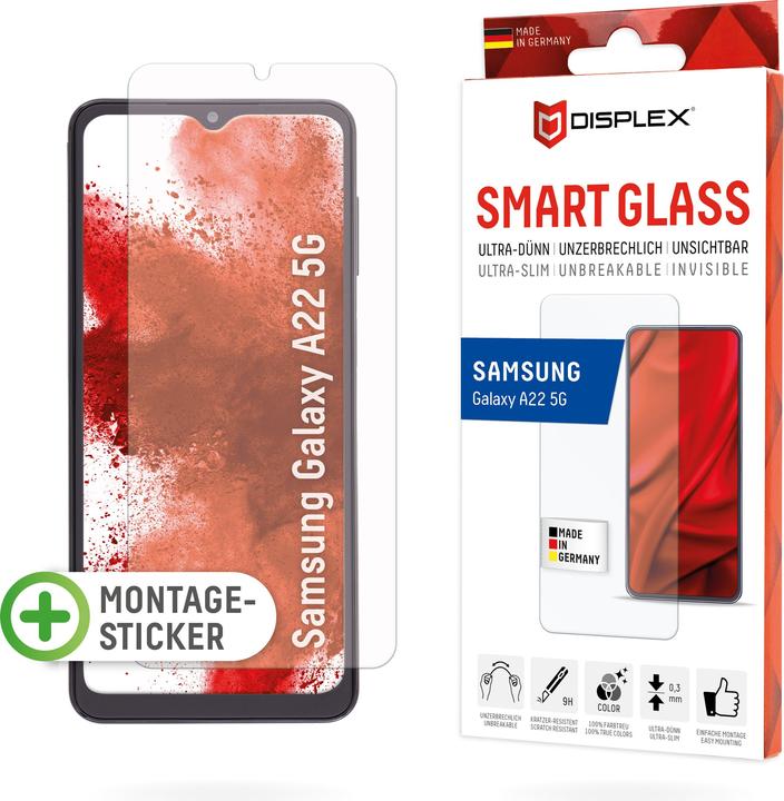 Immagine prodotto Displex Smart Glass, Displayschutzfolie (1 Pezzo/i, Samsung Galaxy A22 5G)