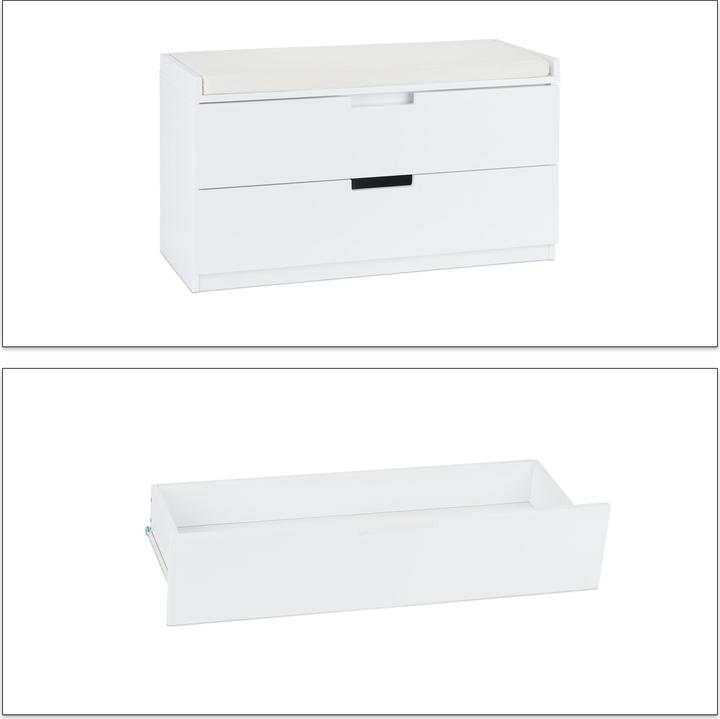 Relaxdays Hallway Bench, 2 Drawers