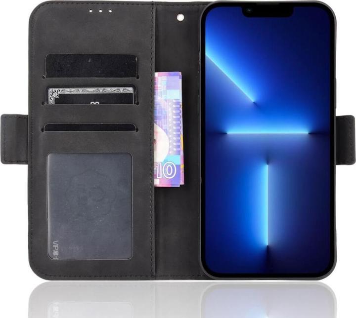 Immagine prodotto Cover-Discount iPhone 14 - Custodia con molti scomparti per carte di credito nera (Apple iPhone 14)