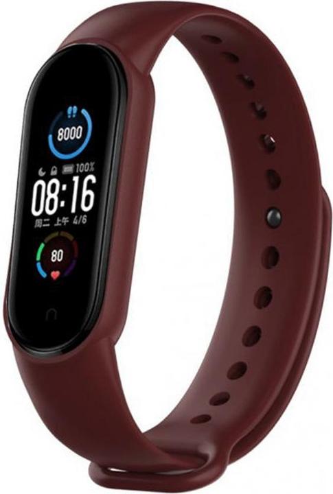 Actual product image Techsuit - Watchband (W013) - Xiaomi Mi Band 5 / 5 NFC / 6 / 6 NFC / Amazfit Band 5 - Dark Red (Silicone, Xiaomi Mi Band 6, Xiaomi Mi Band 5)