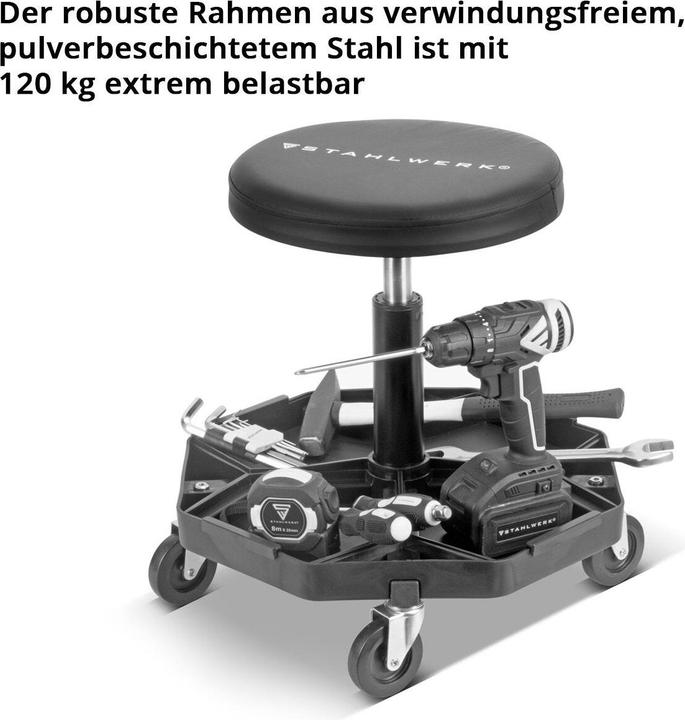 Image du produit Stahlwerk Tabouret d'atelier WRH-57 ST noir avec capacité de charge de 120 kg Siège d'atelier (1 x)