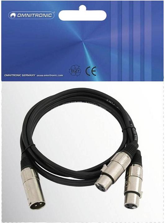 Immagine prodotto Omnitronic Cavo adattatore XLR(M)/2xXLR(F) 0.5m bw (0.50 m, XLR)