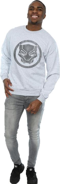 Actual product image Mens Black Panther Distressed Icon Cotton Sweatshirt (XXL)