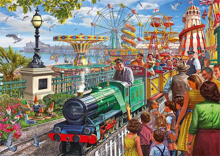 Actual product image Jumbo Falken jigsaw puzzle - Fun by the sea, 1000 pieces. (1000 pieces)