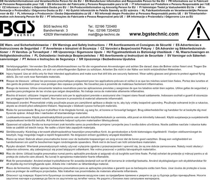 Immagine prodotto BGS Trapano pneumatico con mandrino auto serrante da 10 mm (Aria compressa)