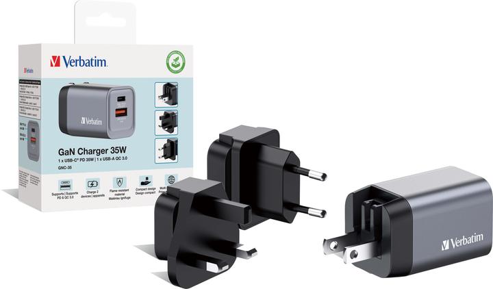 Actual product image Verbatim GNC-35 GaN Charger 2 35W USB (35 W)