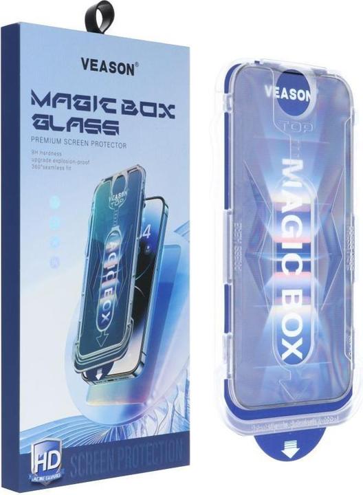 Actual product image Veason Protective glass 6D Pro Easy-Install Glass + Applicator - for Iphone 15 Pro black (1 Piece, Apple iPhone 15 Pro)