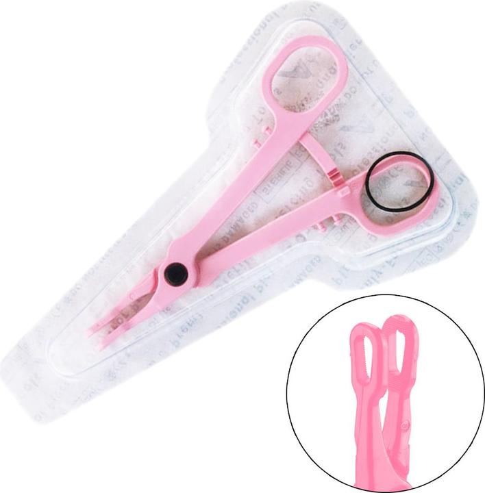Image du produit Star Piercing Sterile einweg Zange pink Gazeklemme geschlossen rund gezackt (sans laiton, Matières plastiques)