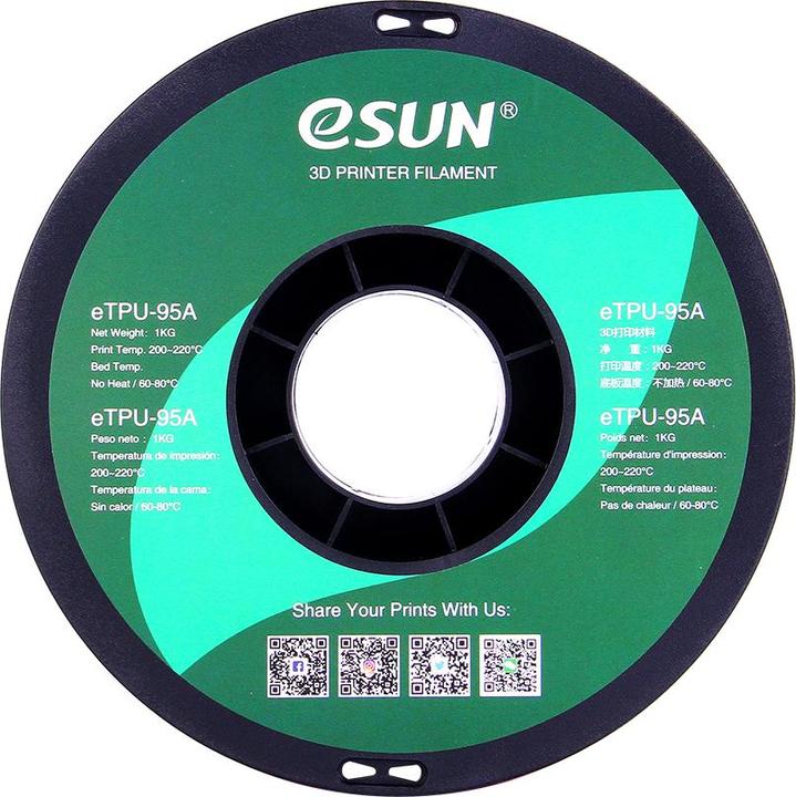 Image du produit eSUN eTPU-95A 1,75mm Tr. Orange 1kg Filament 3D (TPU, 1.75 mm, 1000 g, Orange)