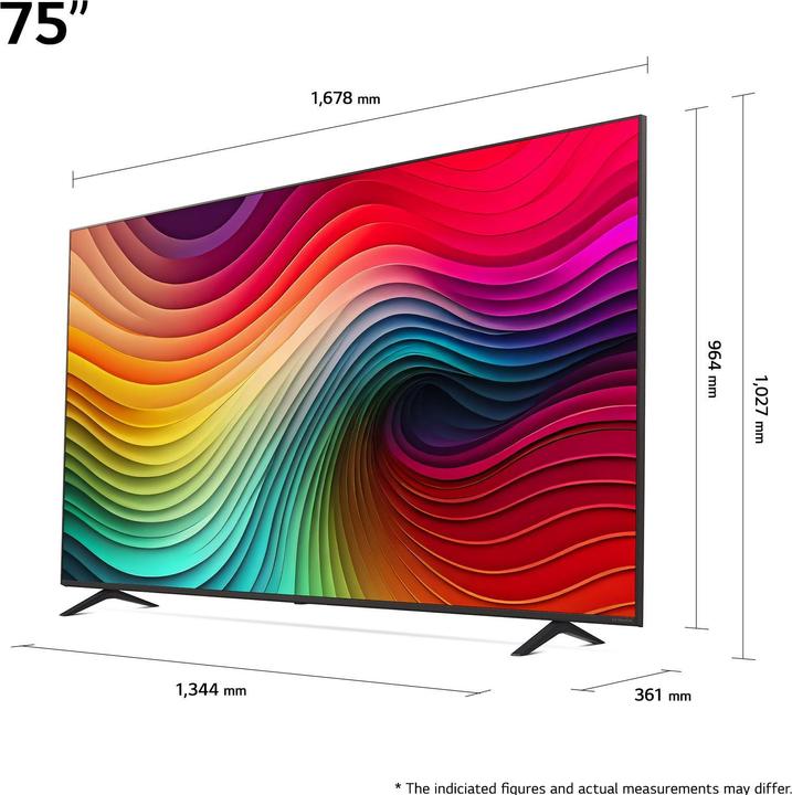 Produktbild LG TV 75NANO82T6B 75, 3840 x 2160 (Ultra HD 4K), LED-LCD (75", NANO82, Nano-Cell, 2024)