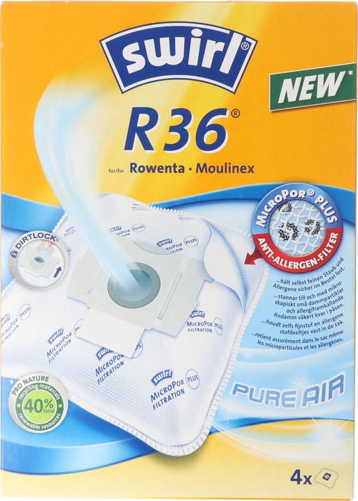 Actual product image Swirl Staubsaugerbeutel R36 MicroPor Plus für Rowenta und Moulinex Staubsauger