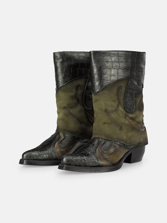 Image du produit Felmini CRETA D608, la botte de cowboy irrévérencieuse de, est équipée de pièces en cuir métallisé qui (36)