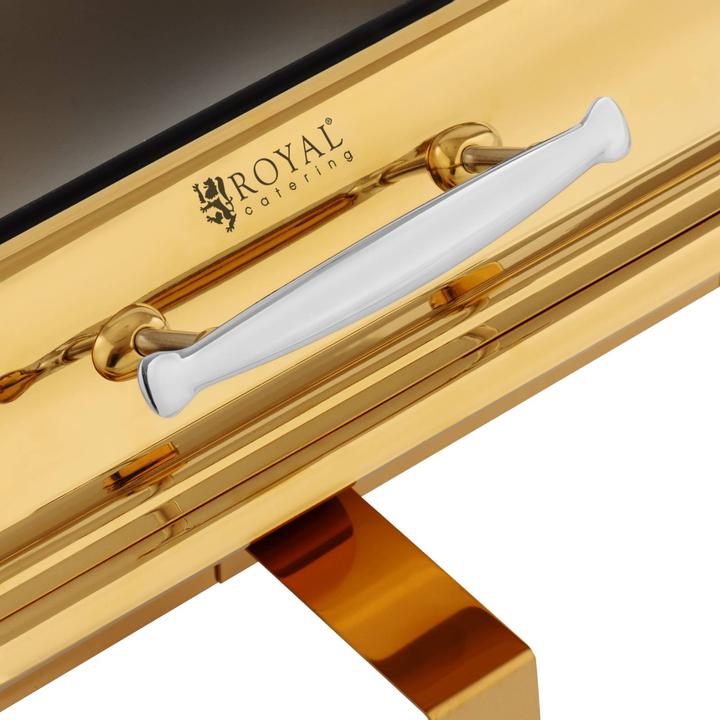 Produktbild Royal Catering Chafing Dish 9 l stromlos Wasserbad: 14 l Rechaud Wärmebehälter Speisenwärmer