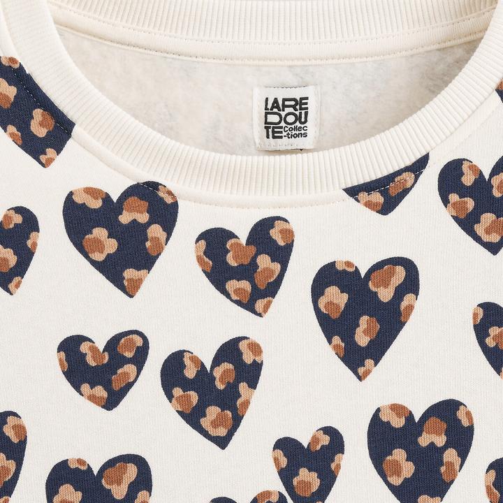 Actual product image La Redoute Collections Printed sweatshirt with hearts (102)