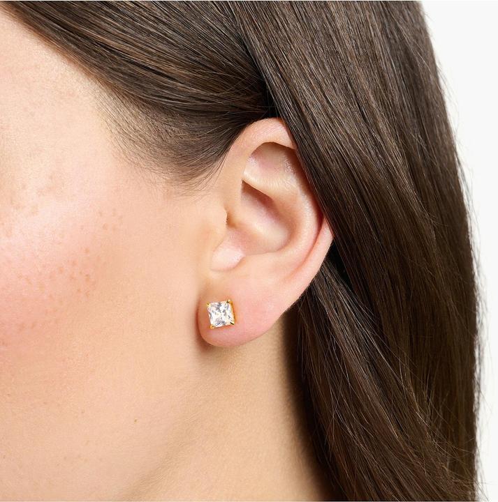 Produktbild Thomas Sabo Ohrstecker weisser Stein gold (925er Silber, 750 Gelbgold Vergoldung)