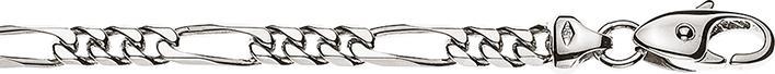 Image du produit Natsumi Schmuck Collier en or blanc 18K/750 Figaro 4.0mm (Or blanc 750/18 K, 60 cm)