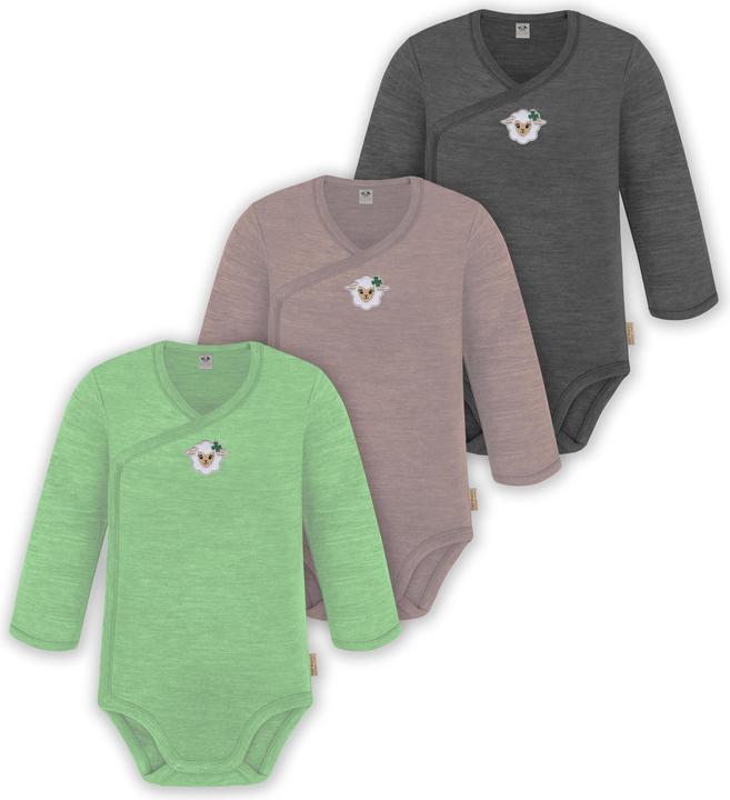 Immagine prodotto Normani Confezione da 3 pezzi di body a maniche lunghe in merino per bambino e bambina - 9355 (50)