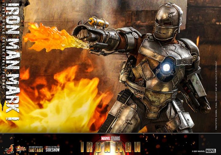 Actual product image Hot Toys Iron Man figurine Movie Masterpiece 1/6 Iron Man Mark I 30 cm