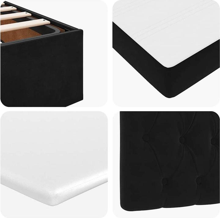 Immagine prodotto VidaXL Letto a ottomana con materassi nero 120x200 cm con struttura in velluto (120 x 200 cm)