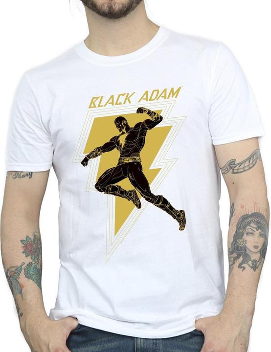 Actual product image Mens Black Adam Golden Bolt Chest T-Shirt (4XL)
