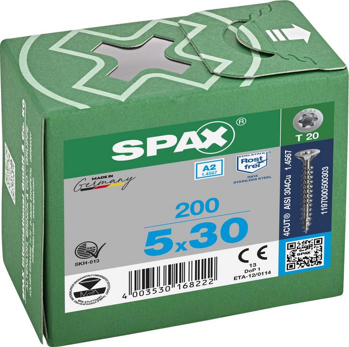 Image du produit Spax Vis pour panneaux agglomérés A2 (200 Vis par pièce)