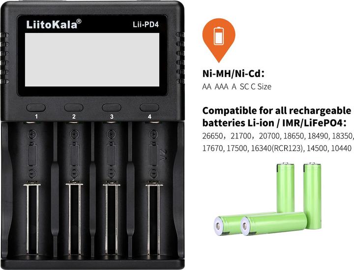 Swaytronic Lithium-ion charger Lii-PD4 (1 pcs., Chargers without battery)