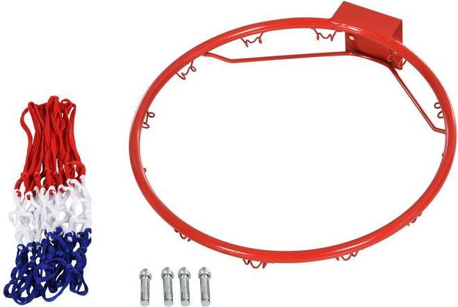 Actual product image Swisshandel24 Basketball net Basketball hoop with net, tubular steel + nylon, red + blue + white, ø46 cm
