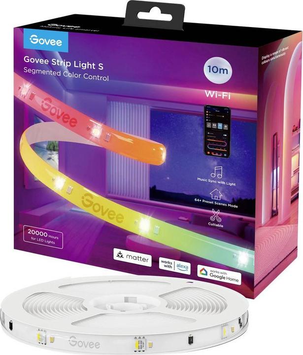 Image du produit Govee Rayure Light S (Lumière du jour, Blanc chaud, 1000 cm, Intérieur)