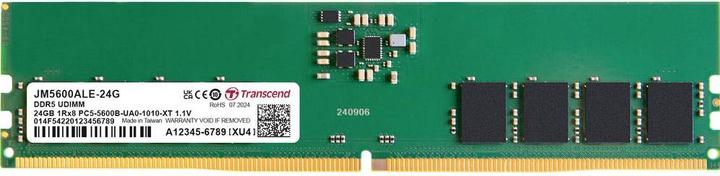 Produktbild Transcend DDR5 24GB JetRam 5600MHz U-DIMM 1Rx8 3Gx8 CL46 1.1V (1 x 32GB, 5600 MHz, DDR5-RAM, DIMM)
