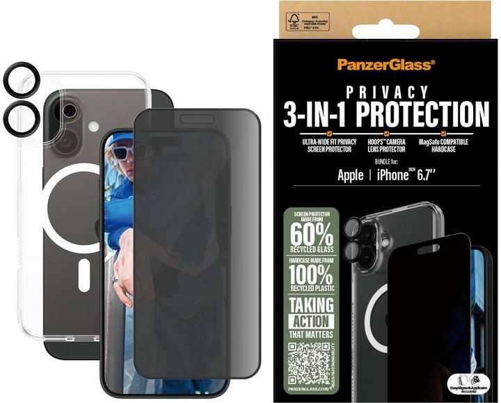 PanzerGlass Privacy (1 Stuk, Apple iPhone 16 Plus)