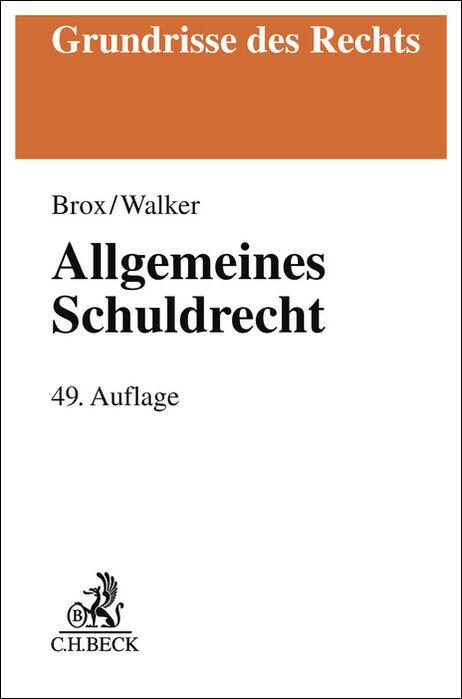 Produktbild Allgemeines Schuldrecht (Deutsch, Brox, Hans/Walker, Wolf-Dietrich, 2025)