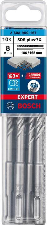 Actual product image Bosch Professional Zubehör EXPERT SDS plus-7X hammer drill bit, 8 x 100 x 165 mm, 10 pcs. (8 millimetres)