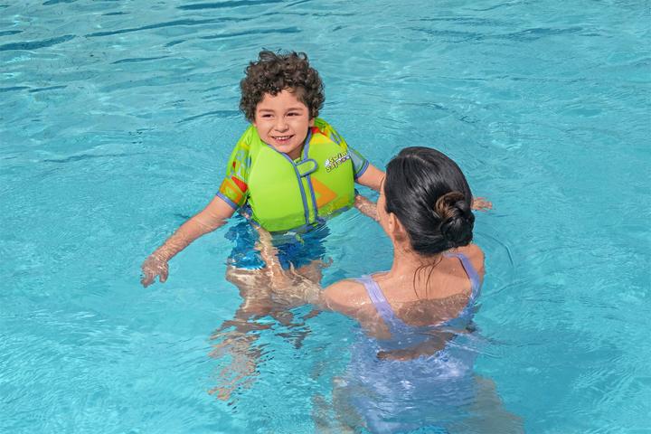 Actual product image Bestway Swim Safe ABC Svømme Traeningsvest UPF 50+ w/aermer, Skum 11-30 kg Grøn (One size, 11 - 30 kg)