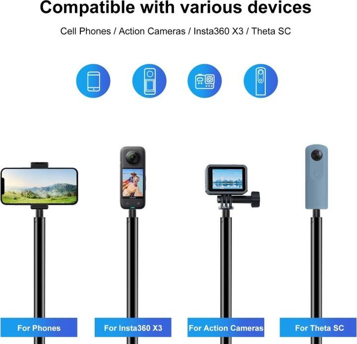 Produktbild Puluz 3 Meter Langer Teleskop Selfie Stick Monopod