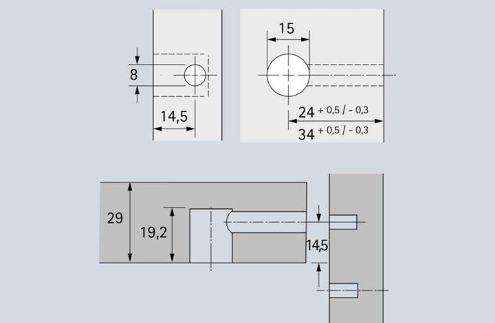 Image du produit Hettich Ferrement d'assemblage RASTEX 15 (Raccord de connexion, 1 pcs)