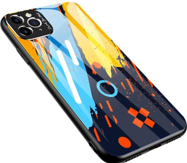 Actual product image Hurtel Colour Glass Case Durable Cover with Tempered Glass Back and camera cover iPhone 11 Pro Max pattern (Apple iPhone 11 Pro Max)