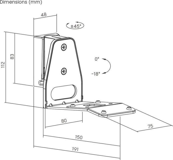 Immagine prodotto myWall 2 staffe da parete per i diffusori SONOS Era 300 (1 pz., Installazione a parete, Rotante, Inclinabile)