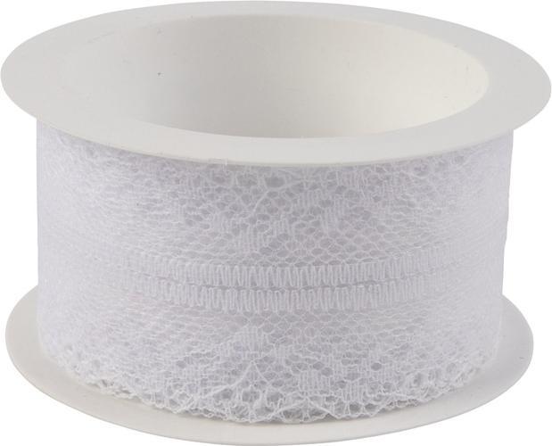 Actual product image Gift ribbon - lace - approx. 200 x 4 cm - white (Gift bag, 1 x)