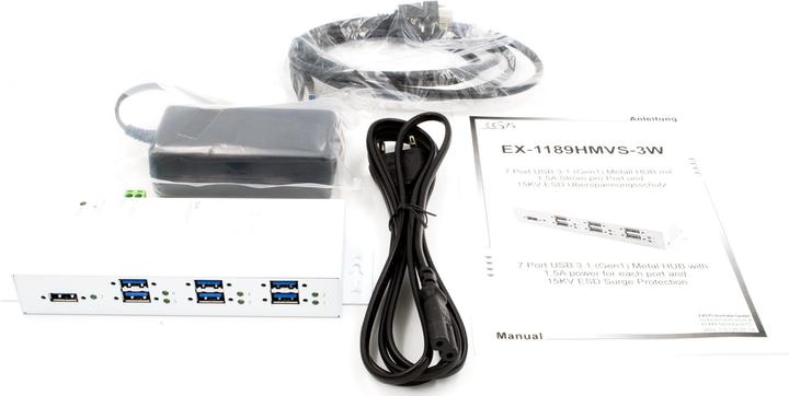 Immagine prodotto Exsys HUB USB 3.2 a 7 porte Gen1 bianco (USB-B, 7 Porti)