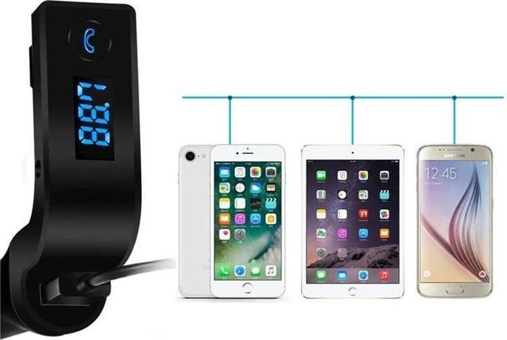 Image du produit JTI Transmetteur FM avec kit mains libres Bluetooth 4-en-1