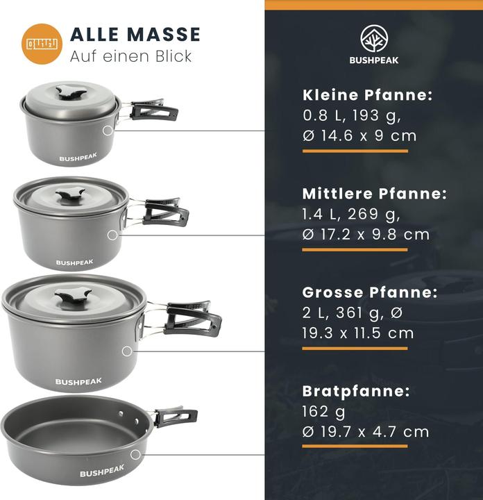 Image du produit Bushpeak Set de casseroles