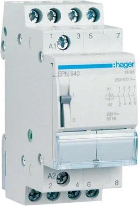 Hager Fernschalter EPN540 4S 230V AC 110V DC 16A