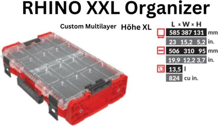 Immagine prodotto Tool Brothers Toolbrothers RHINO ONE Organiser XL 2.0 MFI RED Ultra HD Organizzatore personalizzato 582 x 387 x