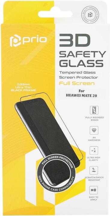 Actual product image prio 3D Screen Protector Glass for Huawei Mate 20 black (1 Piece, Mate 20)