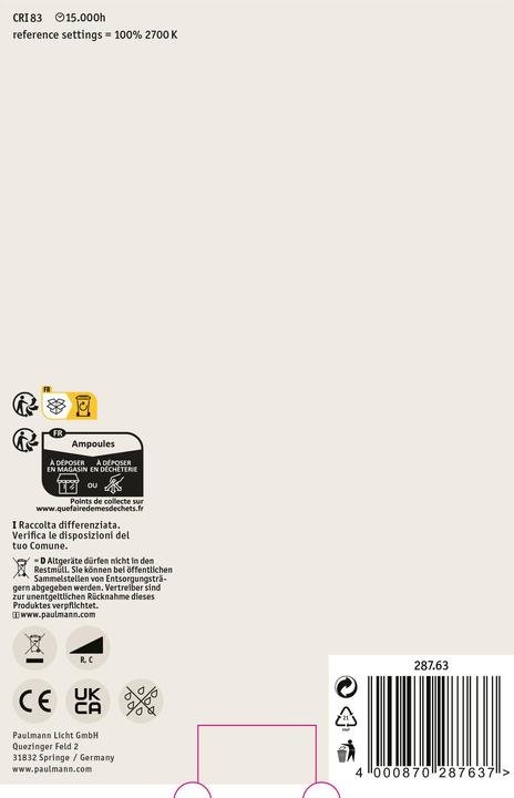 Immagine prodotto Paulmann Forma interna (E27, 4 W, 300 lm, 1 x, G)