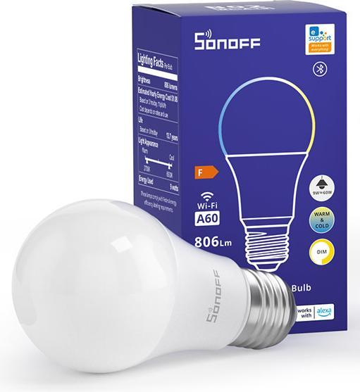 Produktbild Sonoff Smart LED Wifi bulb B02-BL-A60 (E27, 9 W, 806 lm, 1 x, F)