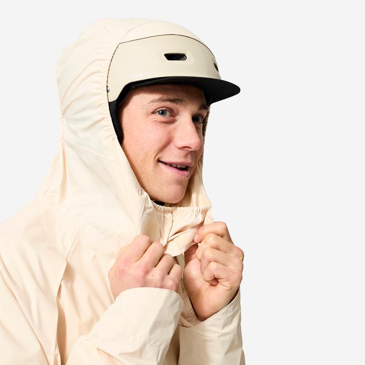 Actual product image Btwin Fahrrad Regenponcho City 540 Sichtbarkeit bei Nacht khaki/beige (M/L)