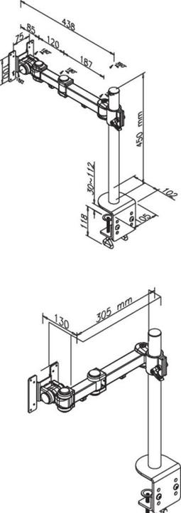 Immagine prodotto Neomounts Braccio per monitor LCD (morsetto) - 5 movimenti - lunghezza 434 mm (Tavolo, 27")