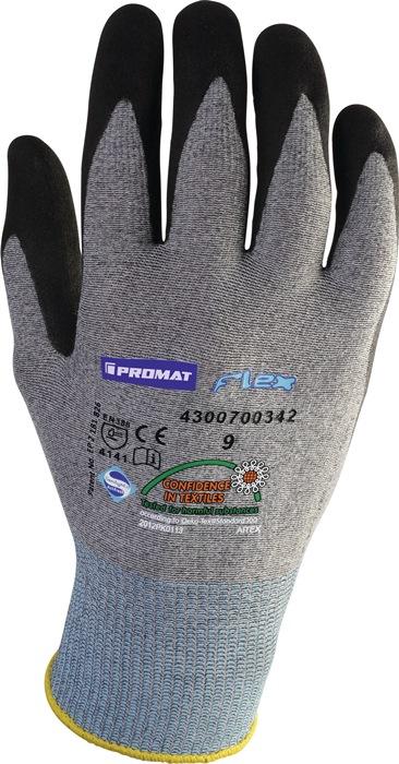 Actual product image Nordwest Handel AG gloves Flex size 9 grey/black EN 388 Cat.II PROMAT (9)