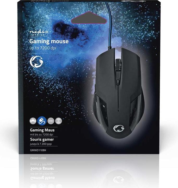 Produktbild Nedis Gaming Mouse | Verdrahtet | 1200 / 2400 / 4800 / 7200 dpi | Einstellbar DPI | Anzahl Knöpfe: 6 (Kabelgebunden)